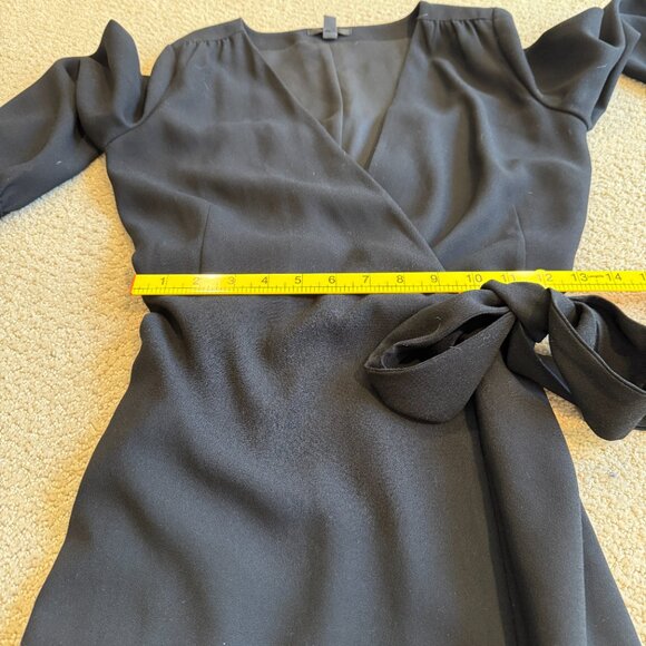 J Crew Wrap Dress Black 365 Crepe Classic Career Office Date Night Size 0 #H6292 - Picture 7 of 15